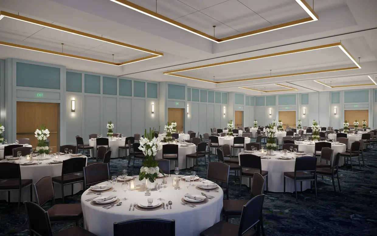 The 4,000-square-foot ballroom, seating 250 to 300.